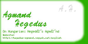 agmand hegedus business card